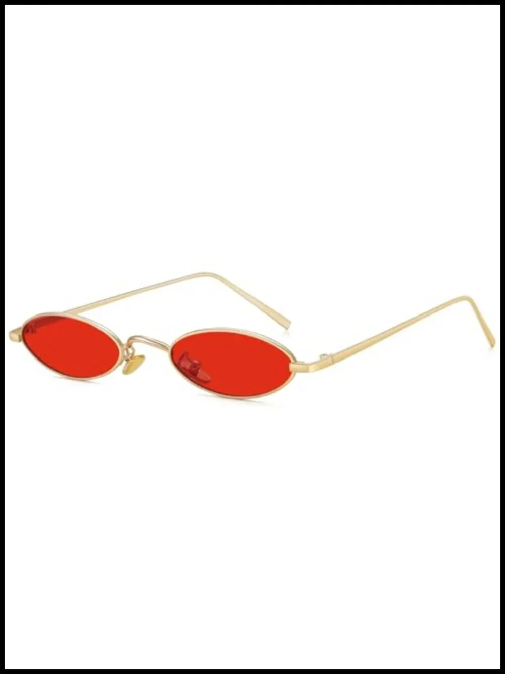 Retro 90s Small Oval Sunglasses Narrow Metal Frame UV400